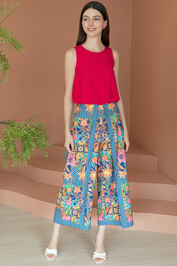 Salsabila Batik Split Hem Pants (Navy Blue)