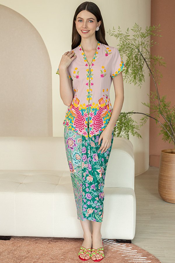 BUNGA MEKAR BATIK NYONYA SKIRT (HIJAU)