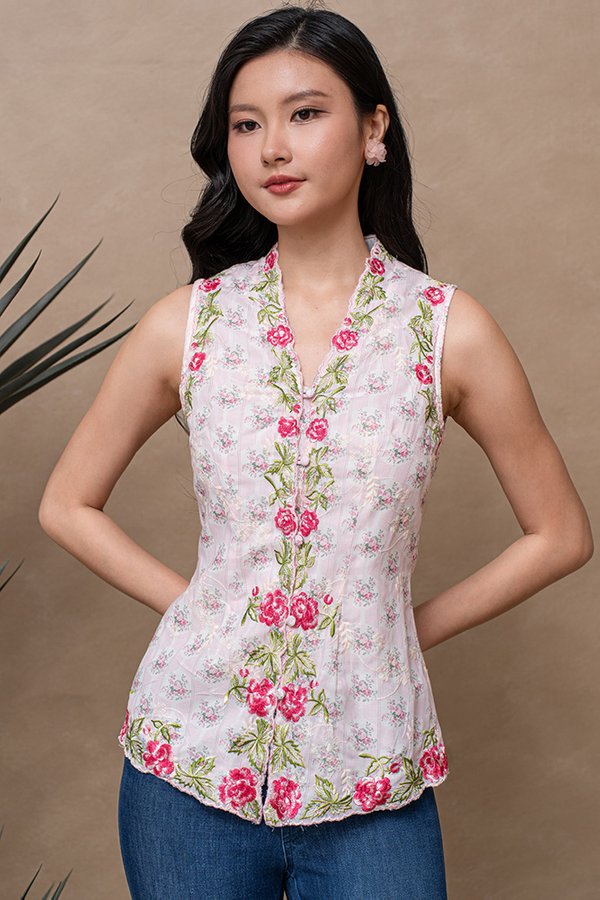 ASMARA MILLEFIORI EMBROIDERY NYONYA KEBAYA (PINK)