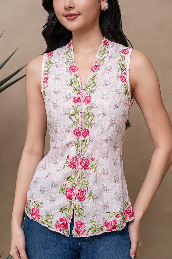 ASMARA MILLEFIORI EMBROIDERY NYONYA KEBAYA (PINK)