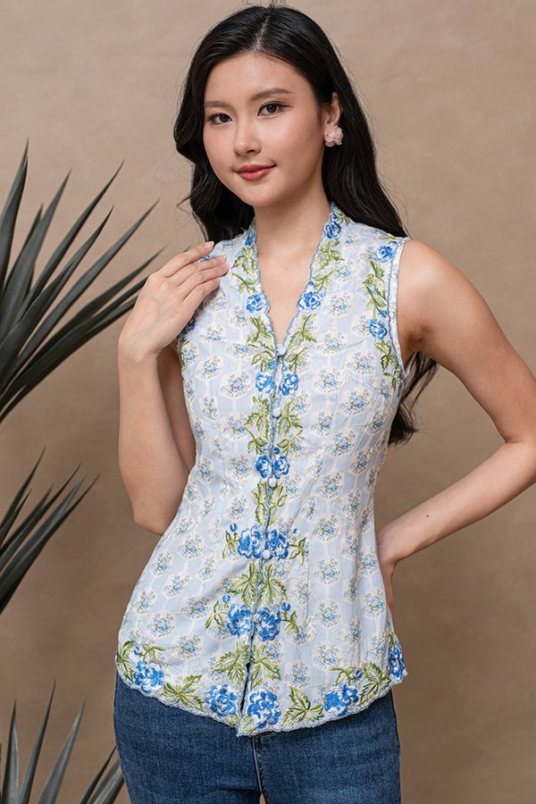 ASMARA MILLEFIORI EMBROIDERY NYONYA KEBAYA (SKY)