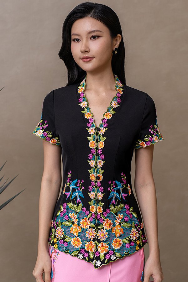 SONG OF THE SWALLOW EMBROIDERY NYONYA KEBAYA (ONYX)