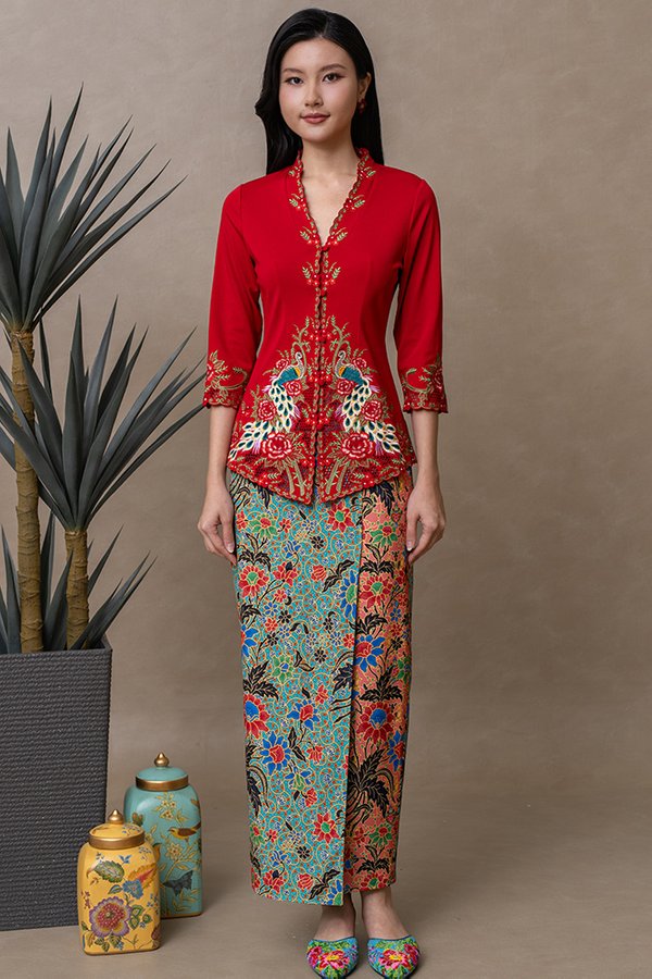 DAHAYU BATIK NYONYA SKIRT (CORAL LAGOON)