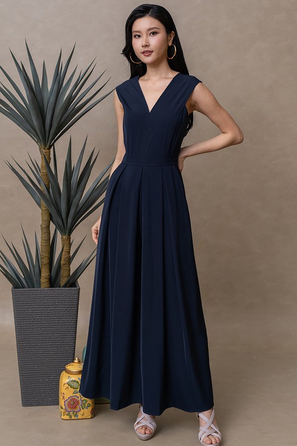 OTTILIA BROAD LEGGED JUMPSUIT (DARK NAVY)