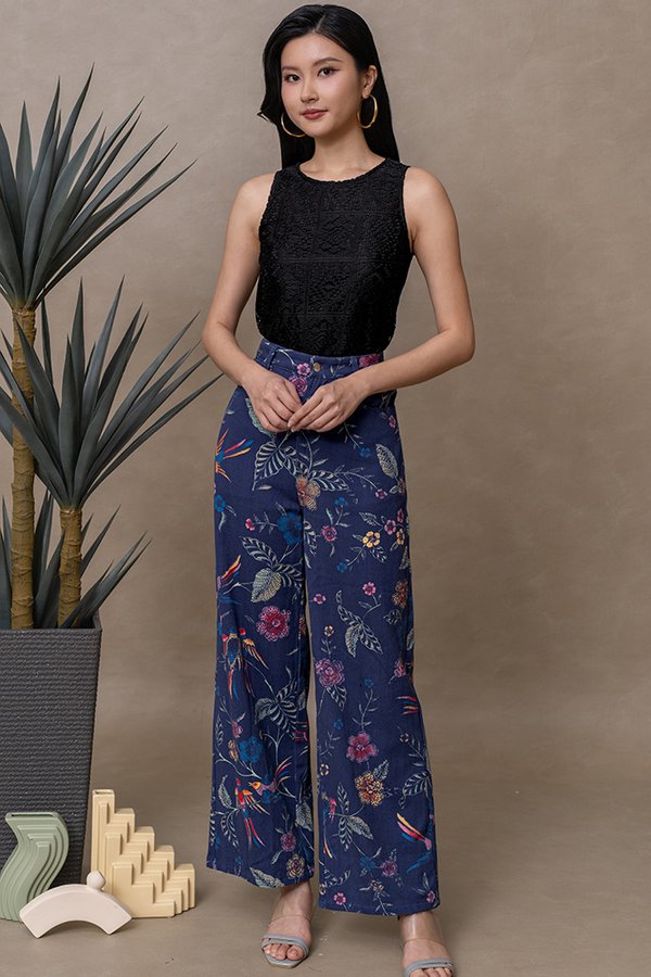 SAMSARA PRINTED BATIK DENIM JEANS (GARDEN PARADISE)