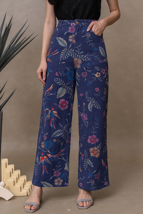 SAMSARA PRINTED BATIK DENIM JEANS (GARDEN PARADISE)