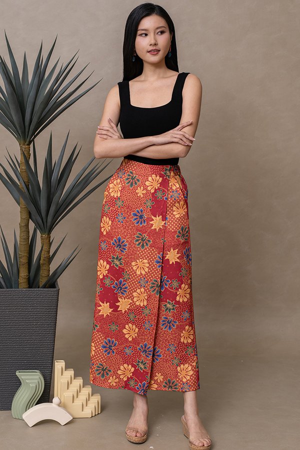 AXTON BATIK FRONT FLAP PANTS (TANGERINE)