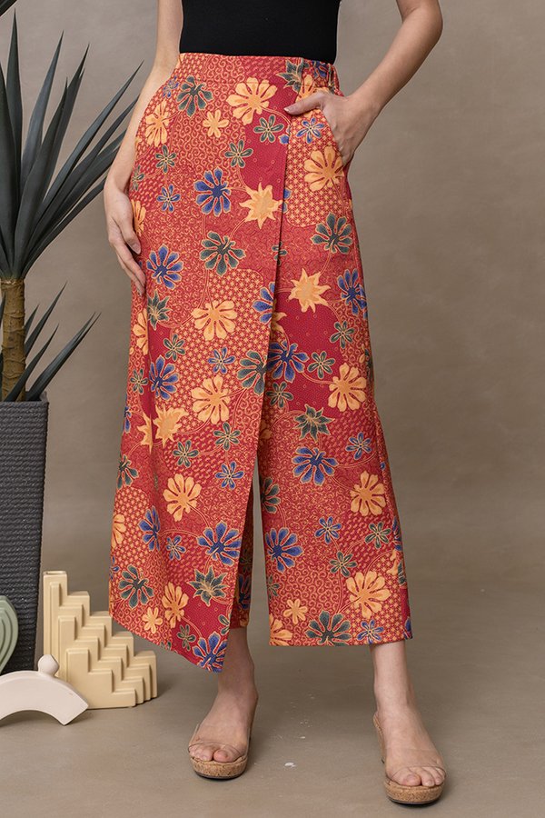 AXTON BATIK FRONT FLAP PANTS (TANGERINE)