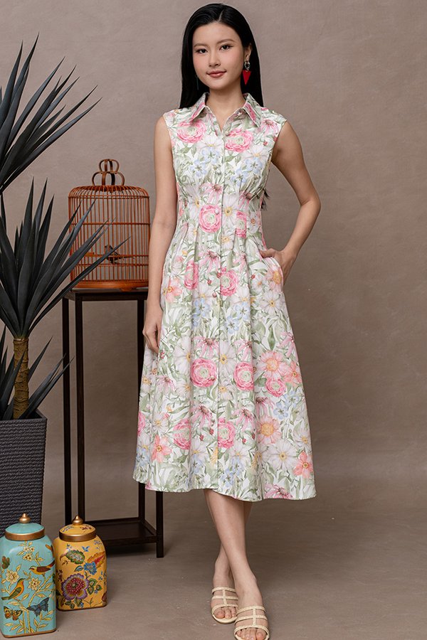 VERVAIN FLORAL SHIRT DRESS (WHITE)