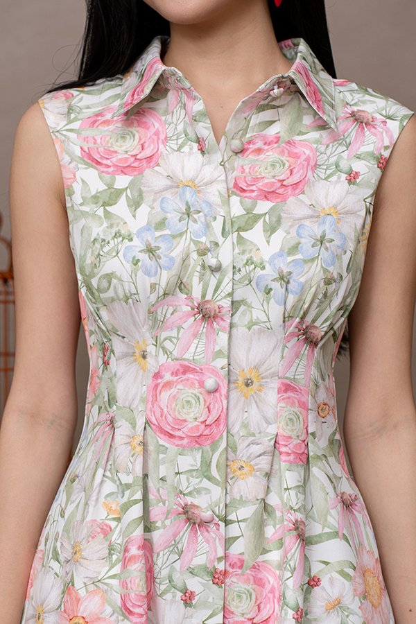 VERVAIN FLORAL SHIRT DRESS (WHITE)