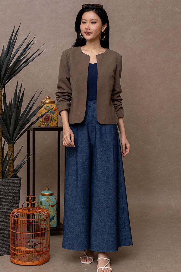 CASSIAN OPEN FRONT-JACKET (MOCHA)