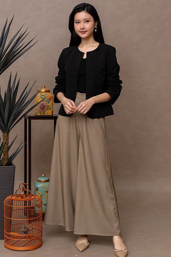 CASSIAN OPEN FRONT-JACKET (BLACK)