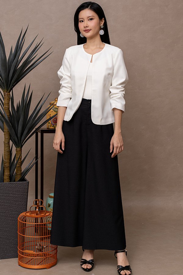 CASSIAN OPEN FRONT-JACKET (WHITE)
