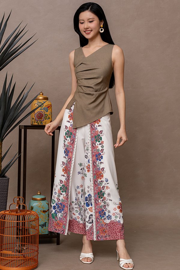 (PREORDER) ENZO BATIK SPLIT HEM PANTS (WHITE)