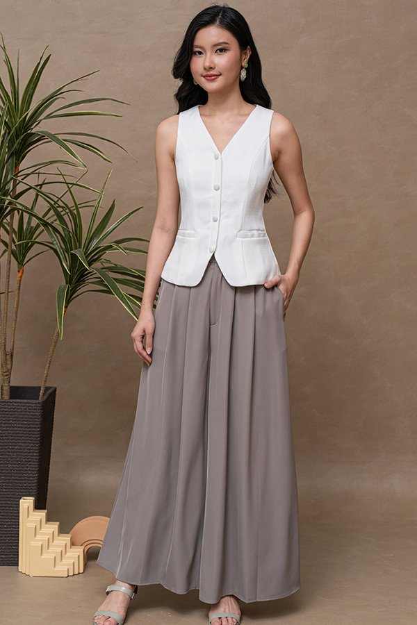 CLEOPHEE WIDE LEG PANTS (TAUPE)