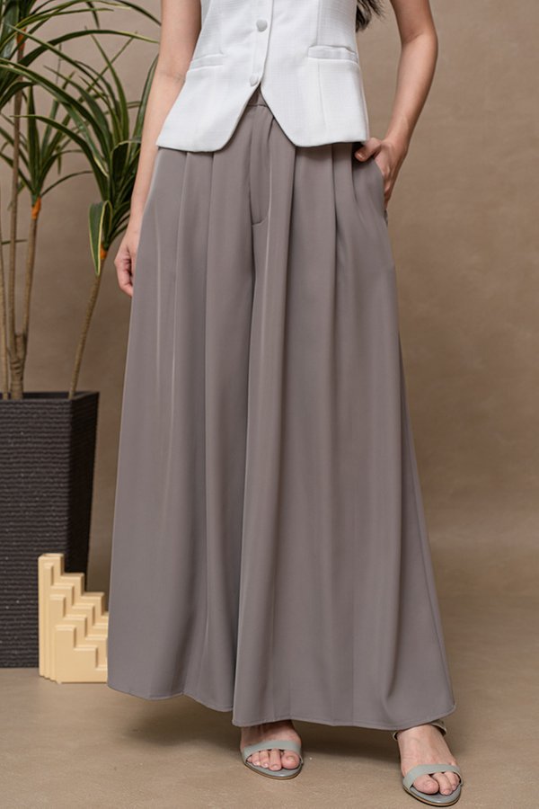 CLEOPHEE WIDE LEG PANTS (TAUPE)
