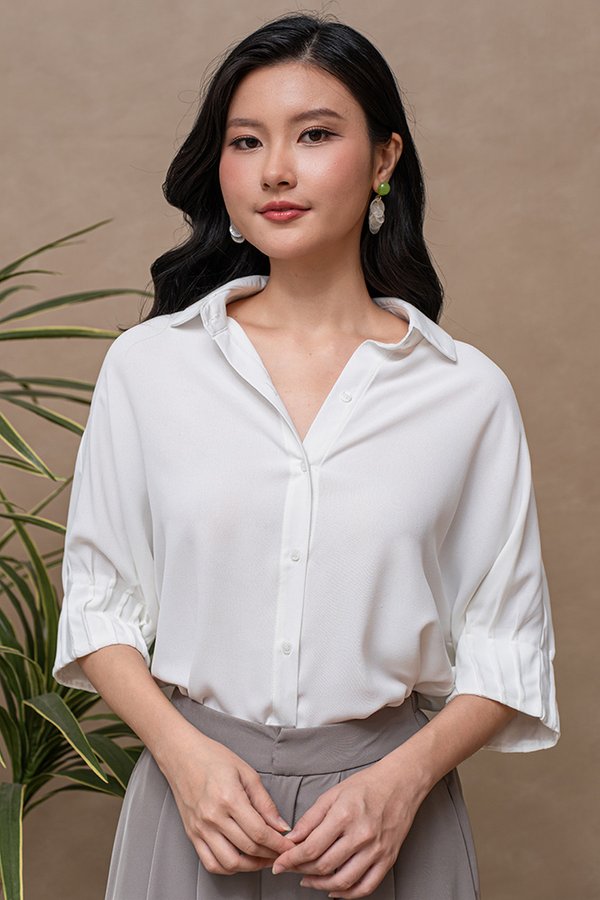 GISLAINE MID SLEEVED SHIRT (WHITE)