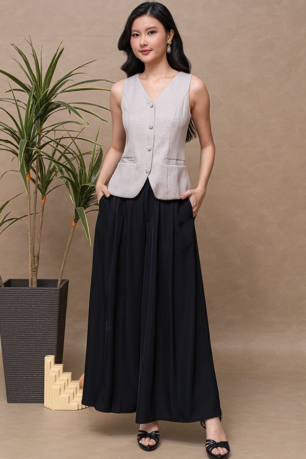 CLEOPHEE WIDE LEG PANTS (BLACK)