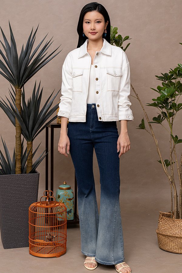 TASSA STRUCTURED DENIM JACKET (WHITE)