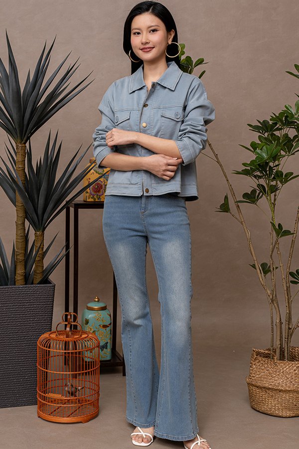 TASSA STRUCTURED DENIM JACKET (BLUE)