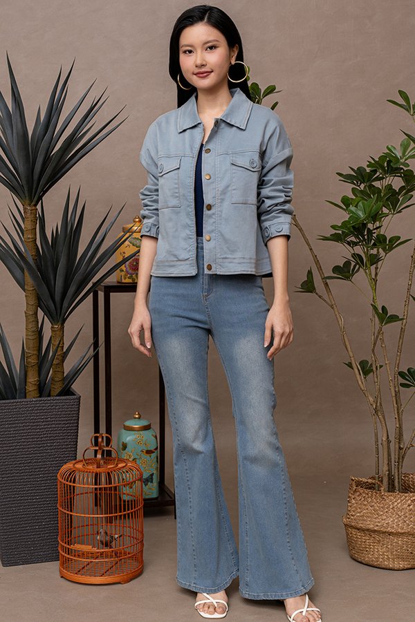 TASSA STRUCTURED DENIM JACKET (BLUE)
