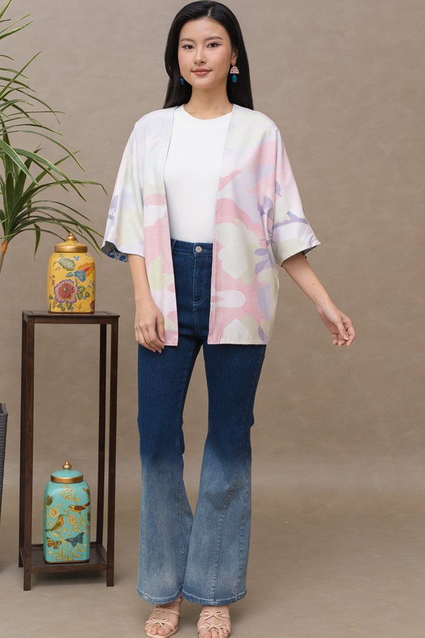 NANAMI PRINTED REVERSIBLE KIMONO JACKET (SOFT PASTELS)