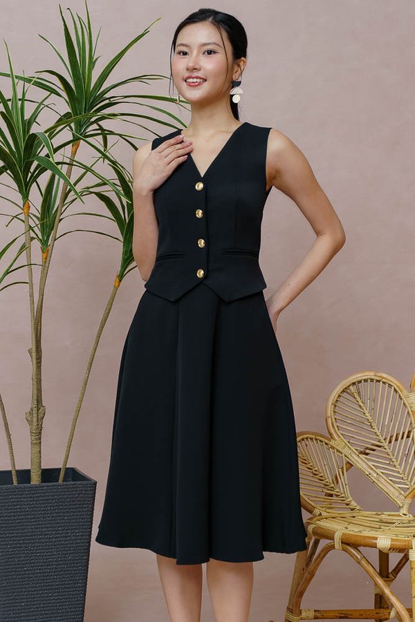 CAMILLE VEST DRESS (CLASSIC BLACK)
