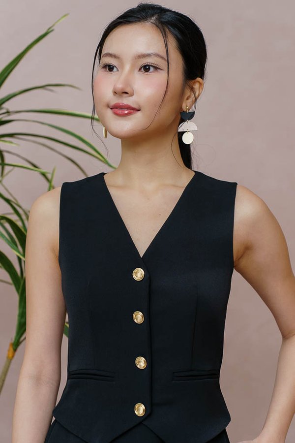 CAMILLE VEST DRESS (CLASSIC BLACK)