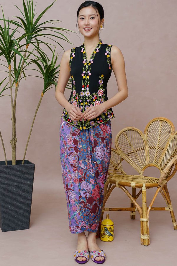 KINSHASA BATIK NYONYA SKIRT (VIOLET BLUE)