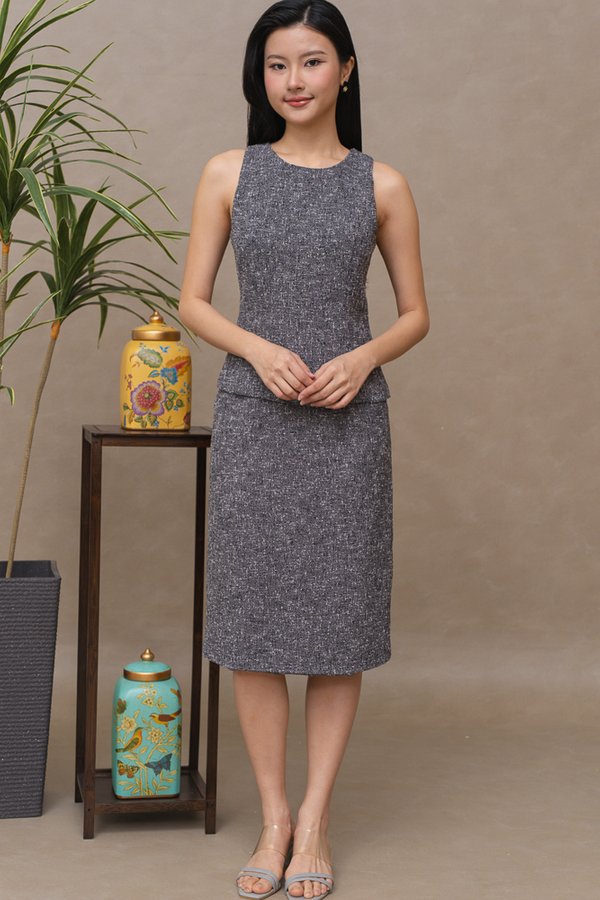 CORDELIA TWEED SKIRT (BLACK)