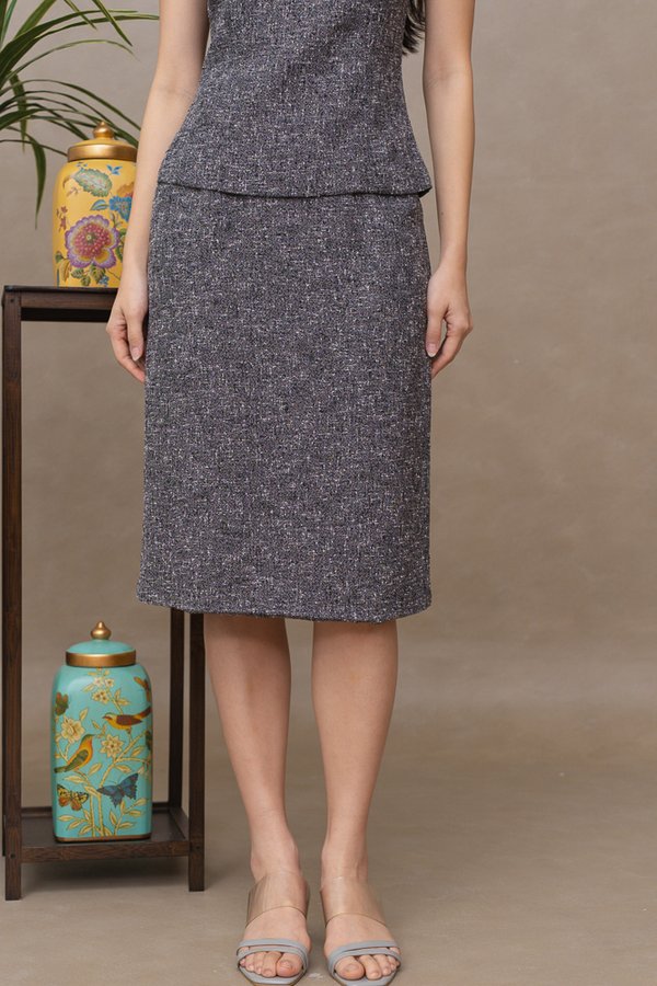 CORDELIA TWEED SKIRT (BLACK)