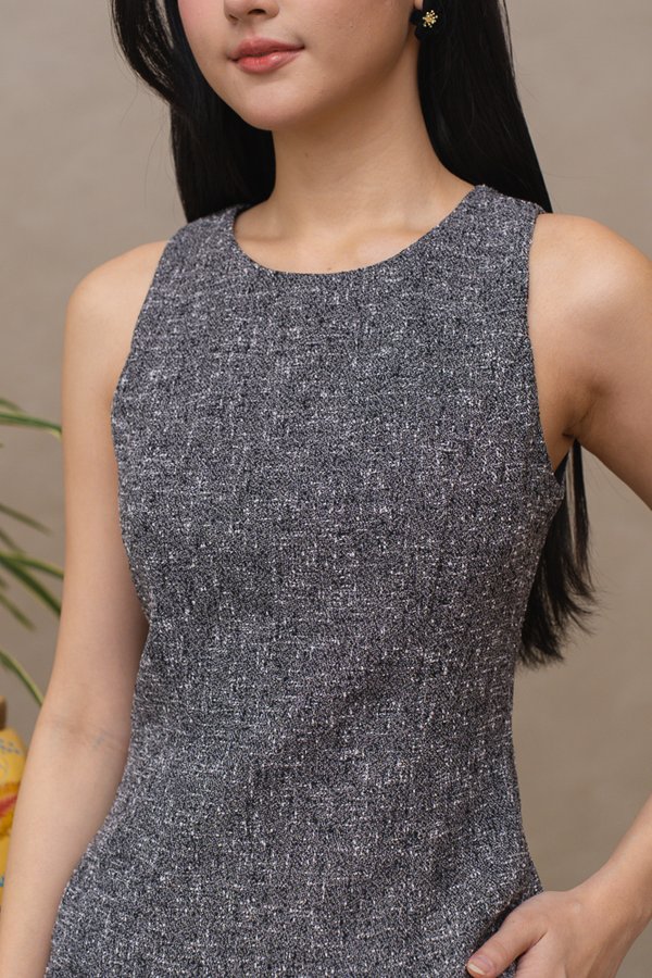 CORDELIA TWEED TOP (BLACK)