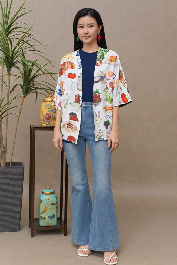THE BARNYARD REVERSIBLE KIMONO JACKET (WHITE NAVY)