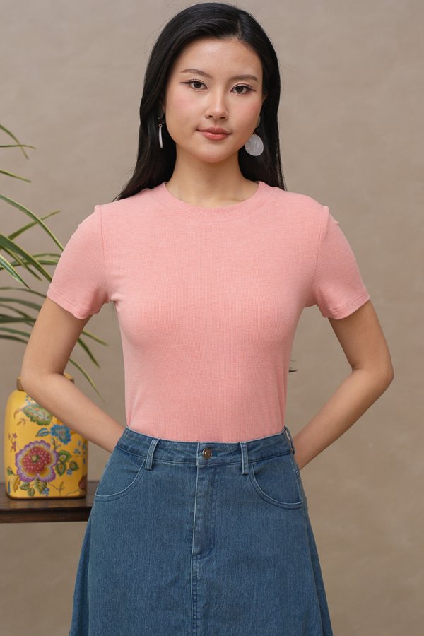 PAXTON RIBBED TOP (ROSE PINK)