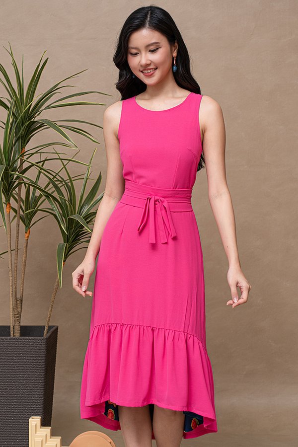 THE BARNYARD REVERSIBLE DRESS (NAVY/FUCHSIA PINK)