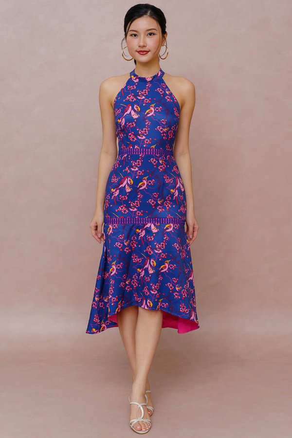 ENCHANTED GARDEN HALTER NECK MERMAID DRESS (DAZZLING BLUE)