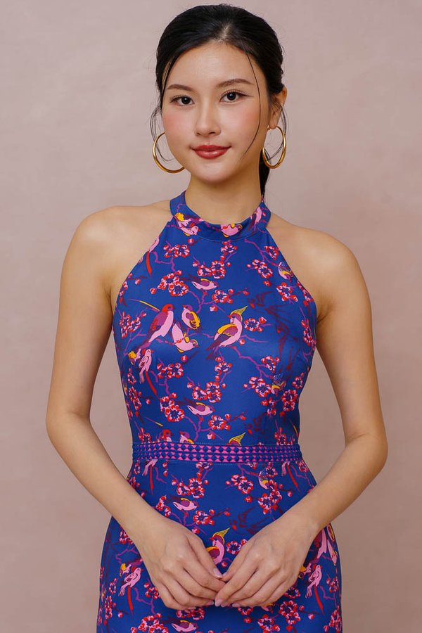 ENCHANTED GARDEN HALTER NECK MERMAID DRESS (DAZZLING BLUE)