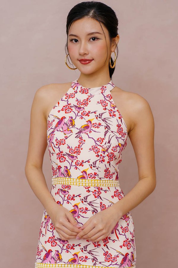 ENCHANTED GARDEN HALTER NECK MERMAID DRESS (OFF WHITE)