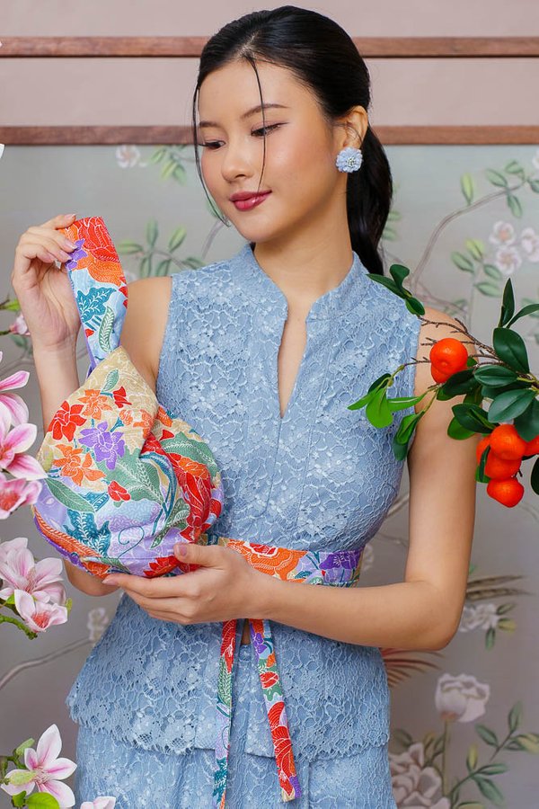 RAINBOW BLOSSOMS BATIK WRISTLET BAG