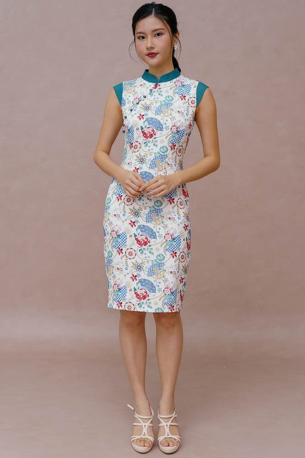 HANA SENSU CHEONGSAM DRESS (CLOUDY WHITE)