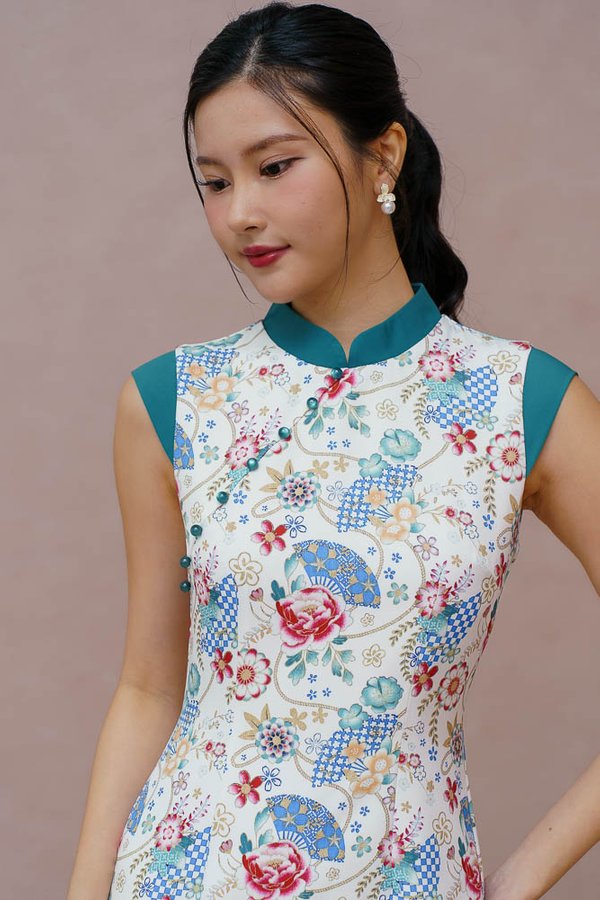 HANA SENSU CHEONGSAM DRESS (CLOUDY WHITE)