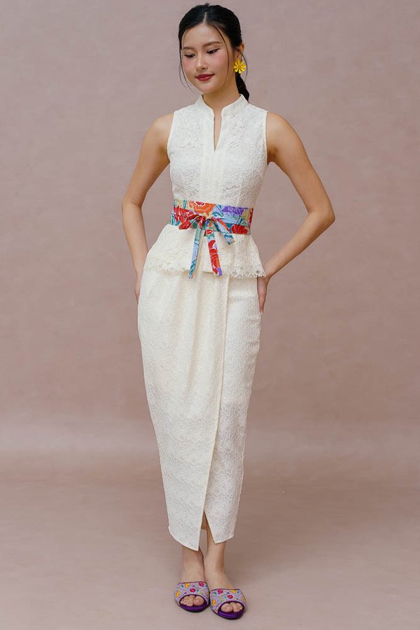 DANA FARIS LACE NYONYA SKIRT (COTTON WHITE)