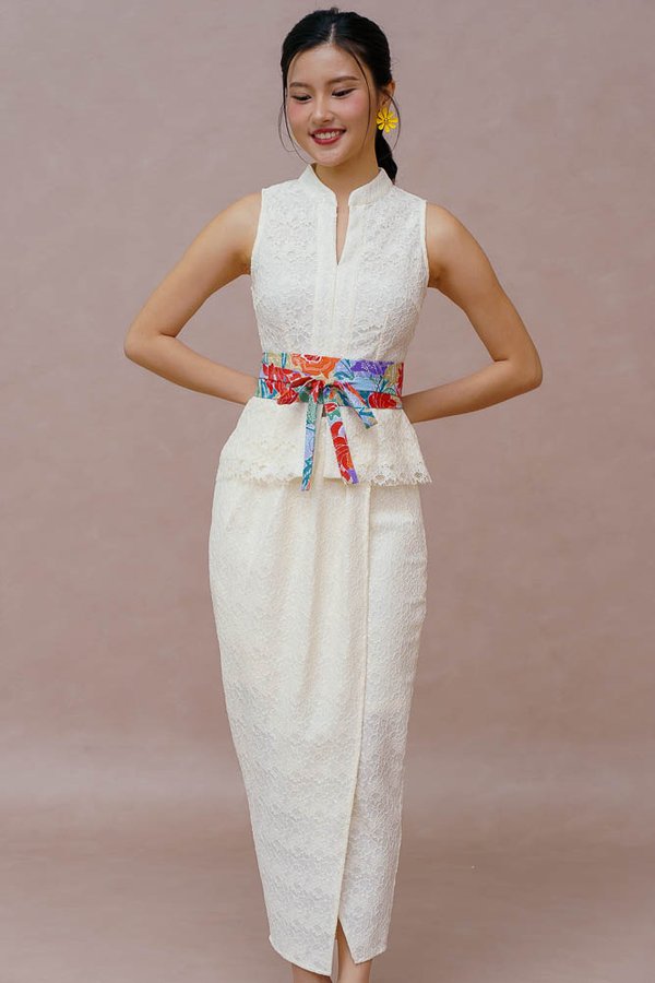 DANA FARIS LACE NYONYA SKIRT (COTTON WHITE)