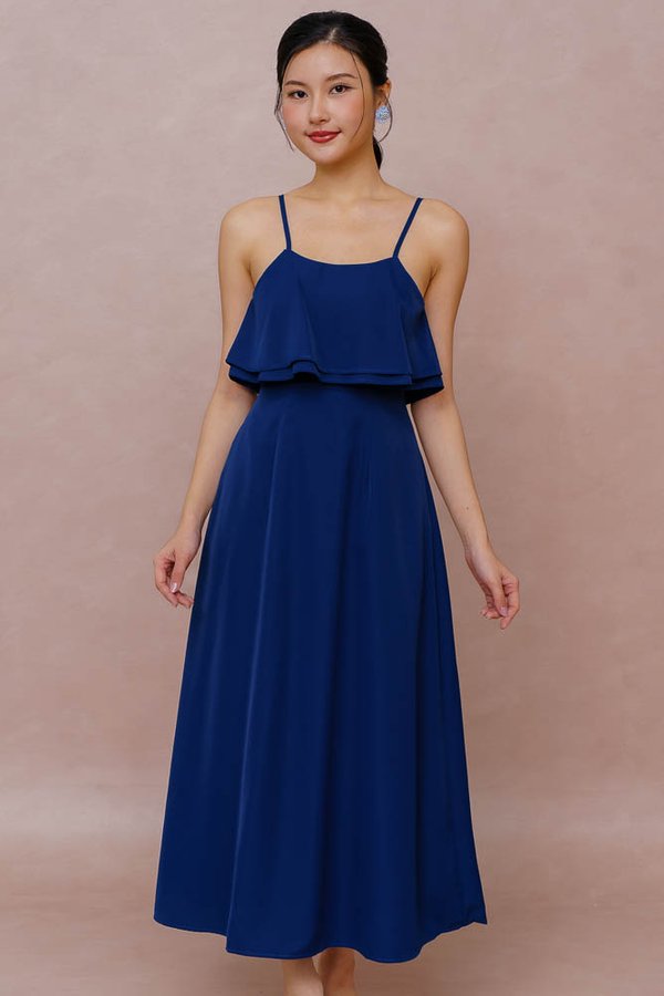 MAXINE PADDED MIDAXI STRAP DRESS (NAVY)