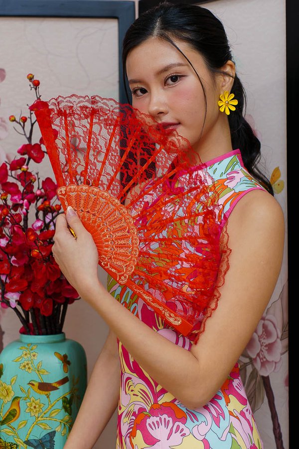 PROSPERITY IN FULL BLOOM CHEONGSAM DRESS (FUCHSIA BLOOM)