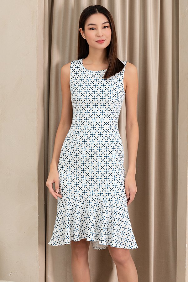 Antheia Mosaic Mermaid Dress (White)