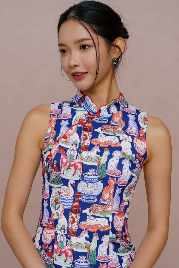 TREASURES OF MARCO POLO CHEONGSAM DRESS (NAVY)