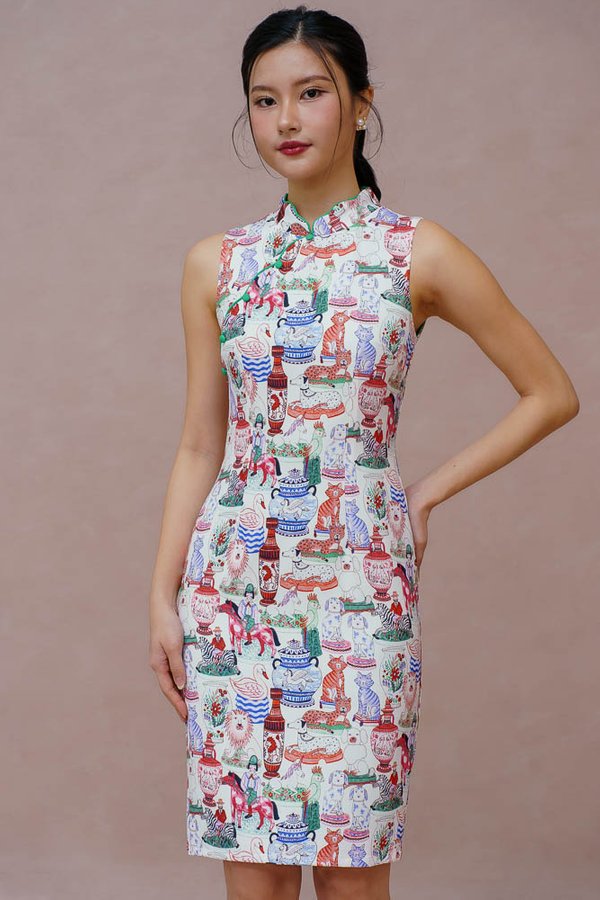 TREASURES OF MARCO POLO CHEONGSAM DRESS (WHITE)
