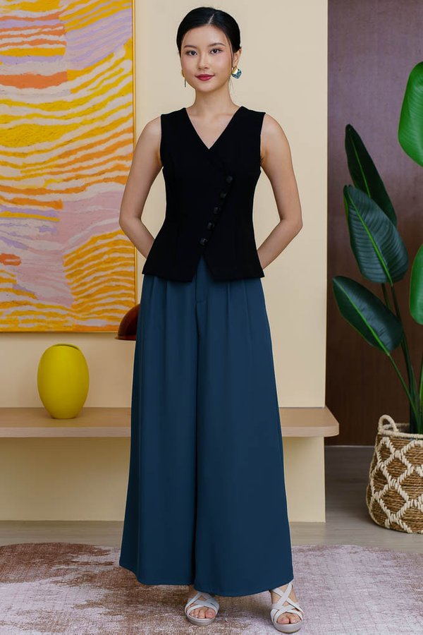 MICAH WIDE LEGGED PANTS (DARK ASH BLUE)