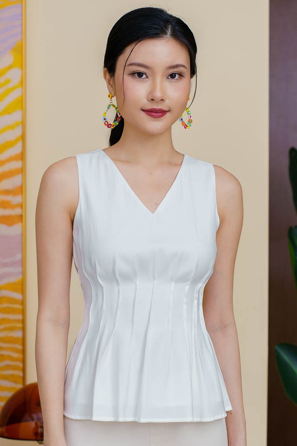 FERNANDA PLEATED TOP (WHITE)